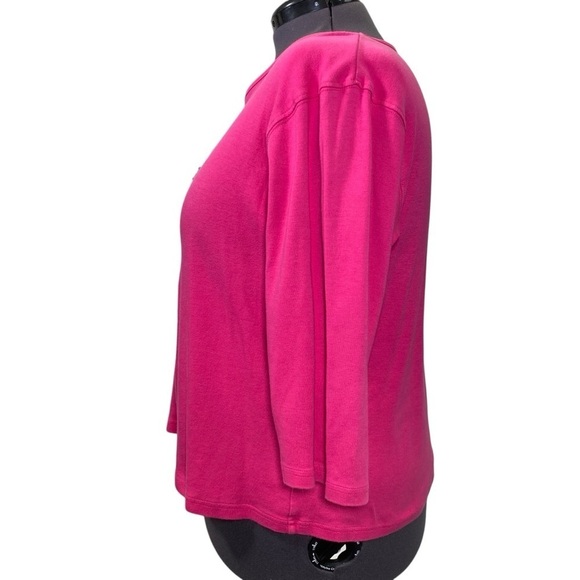 Peanut Butter & Jelly Womans plus 2X Pink 3/4 Sleeve BLACK CAT Tee Shirt Cotton - Picture 4 of 6